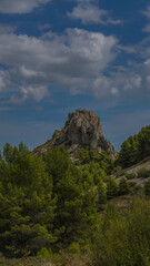 Panorámica Castillo de Aljofra en Confrides en Alicante , ubicada en la Marina Baja.