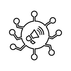 Viral, market, marketing line icon. Outline vector.