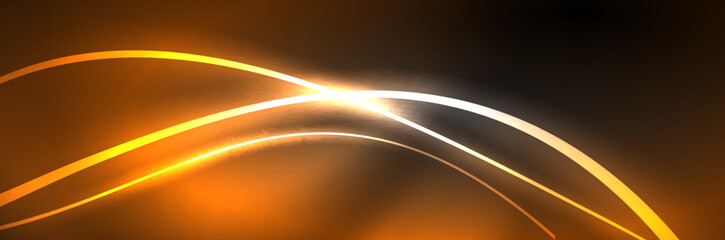 Blue neon glowing lines, magic energy space light concept, abstract background wallpaper design