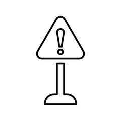 Warning, board, sign line icon. Outline vector.