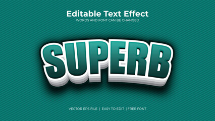 Superb text effect in 3d style tosca color