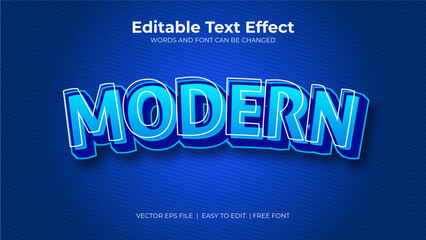 Modern text effect in 3d style sky blue color