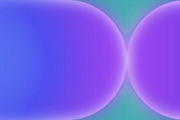 abstract collided geometric bloomy shinny half circle blue purple liquid on cyan teal background