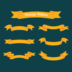 vintage ribbon set. Vector illustration.