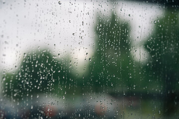 Water drops on window glass  Drops On Glass After Rain