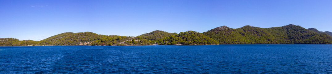 Fototapeta na wymiar View of large lake in Mljet National Park Croatia