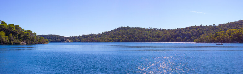 View of large lake in Mljet National Park Croatia