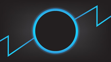 Black with blue circle bordor abstract geometric background. Modern shape concept.