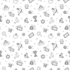Money and finance vector background. Financial and business seamless pattern design.