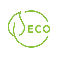 Eco leaf cycle vector icon. Sustainable and renewable energy, environment outlined symbol.