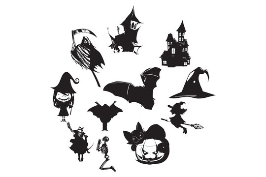 halloween icons set