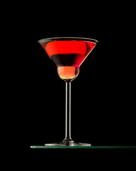 Isolated glass of martini cocktail, copy space