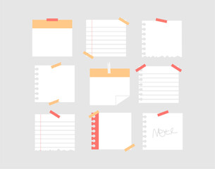 sticky note tape vector set