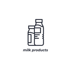 Vector sign milk products symbol is isolated on a white background. icon color editable.