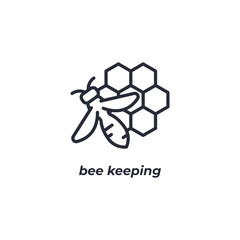 Obraz premium Vector sign bee keeping symbol is isolated on a white background. icon color editable.