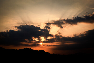 sunset in the mountains