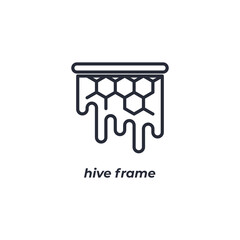 Vector sign hive frame symbol is isolated on a white background. icon color editable.