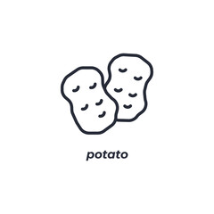 Vector sign potato symbol is isolated on a white background. icon color editable.