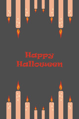 Halloween frame with burning candles