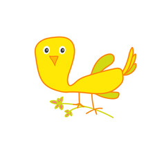 Chick. A hatched chicken. Best friends cartoon. Hand-drawn.