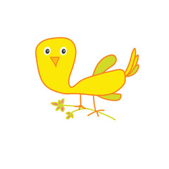 Chick. A hatched chicken. Best friends cartoon. Hand-drawn.