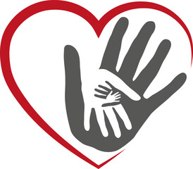 Herz und Hände, Physiotherapie, Vektor, Logo