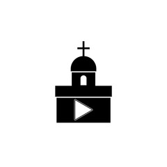 Christian church service streaming video icon isolated on white background