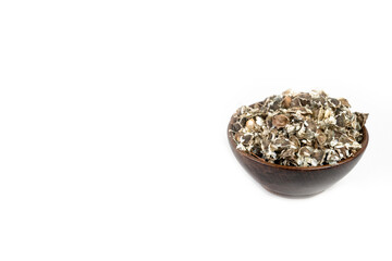 Moringa oleifera seeds isolated on White Background 