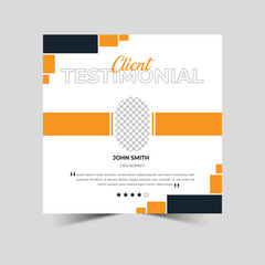 Customer feedback testimonial social media post web banner design template