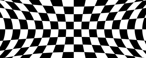 Obraz premium Race flag. Motorsport and autosport. Racing flags. Vector sport wave banner. Sport waves symbol. Checkered flag, checkerboard for texture. Squares, raster pattern. Championship sign