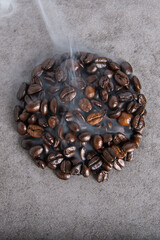 Coffee beans on background 