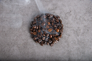 Coffee beans on background 