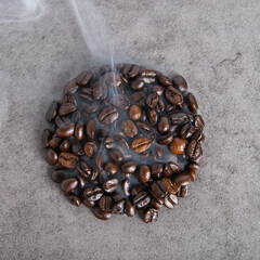 Coffee beans on background 