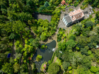 Funchal Green Gardens Aerial View. Funchal is the Capital and Largest City of Madeira Island in Portugal. Europe.