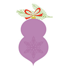 Christmas decoration with tree branch illustration