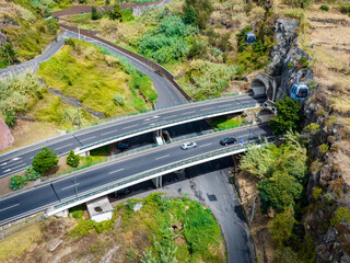 Fototapeta premium Funchal Aerial View. Funchal is the Capital and Largest City of Madeira Island, Portugal. Europe.