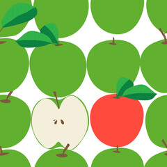 vector pattern of apples. Flat design