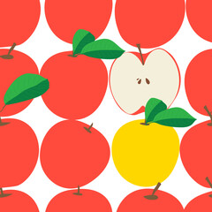 vector pattern of apples. Flat design