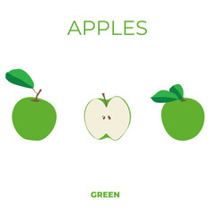 vector pattern of apples. Flat design