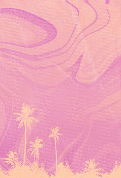 Palm Trees On A Pink Flow Background, Pink Aesthetic Social Media Story, Graphic Design
