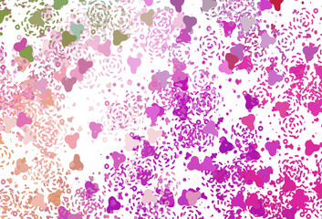 Light Pink, Green vector background with abstract shapes.