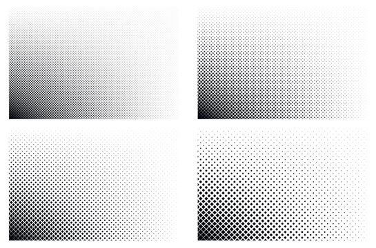 Halftone rhombuses dots. Checkered halftone pattern. Abstract rhombus background.