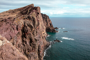 Fototapeta na wymiar Madeira. Ponta de Sao Lourenco (São Lourenço) Natural Landscape of Madeira Island. Popular Tourist Trekking Destination. Portugal. Europe.