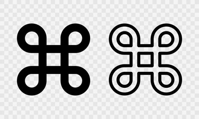 Fototapeta premium Black command key vector icon. Computer sign. Keyboard element. Vector 10 EPS.