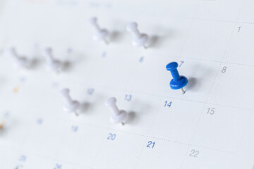 Close up of calendar , Planner and organizer to plan and reminder daily appointment, meeting...