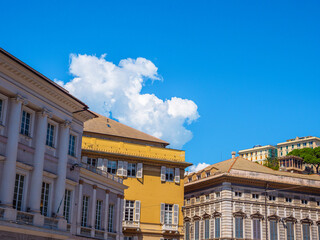 Genoa city sights with architecture