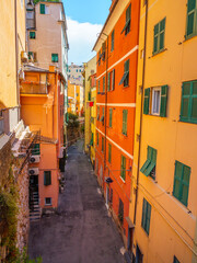 Fototapeta na wymiar Genoa city sights with architecture