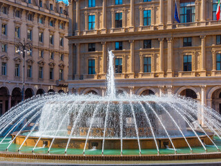 Genoa city sights with architecture