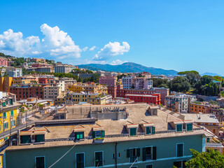 Genoa city sights with architecture