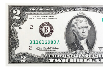 Two dollar bill issued in 1976 to commemorate the bicentenary U.S.